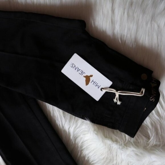 NWT Anthropologie M.i.H Slim Black Long Jeans Size 25 - Picture 5 of 10